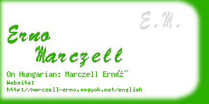 erno marczell business card